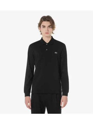 Men s French Regular Fit Long Sleeve Basic Polo Black - LACOSTE - BALAAN 1