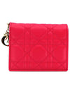 Lady Cannage Lambskin Mini Bicycle Wallet Pink - DIOR - BALAAN.