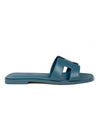 Oran Sandals Slippers Blue Pined - HERMES - BALAAN.