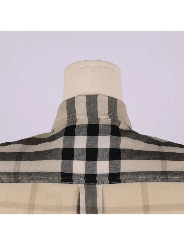 Two Pocket Checked Cotton Shirt Beige - BURBERRY - BALAAN 7