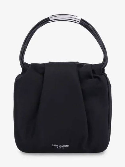 Logo Stamp Drawstring Small Tote Bag Black - SAINT LAURENT - BALAAN 2