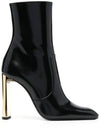 Auteuil Leather Heels Middle Boots Black - SAINT LAURENT - BALAAN 1