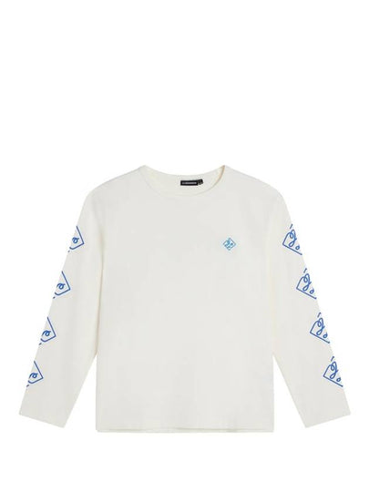 Camilo Graphic Crew Neck Long Sleeve T-Shirt Cloud White - J.LINDEBERG - BALAAN 2