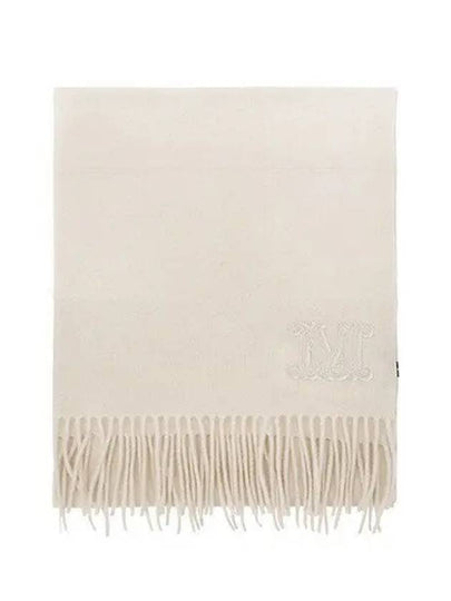 Max Mara logo embroidered fringed edge scarf - MAX MARA - BALAAN 2