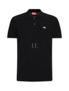 Slim Fit Organic Cotton Polo Shirt Black - DIESEL - BALAAN 2