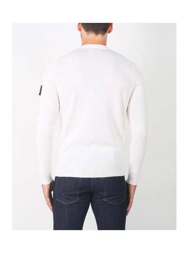 Logo Patch Crewneck Knit Top White - STONE ISLAND - BALAAN 3