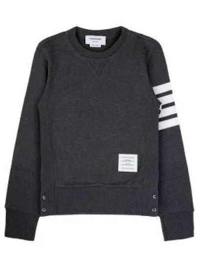 Engineered 4 Bar Stripe Loopback Jersey Knit Crewneck Sweatshirt Dark Grey - THOM BROWNE - BALAAN 2