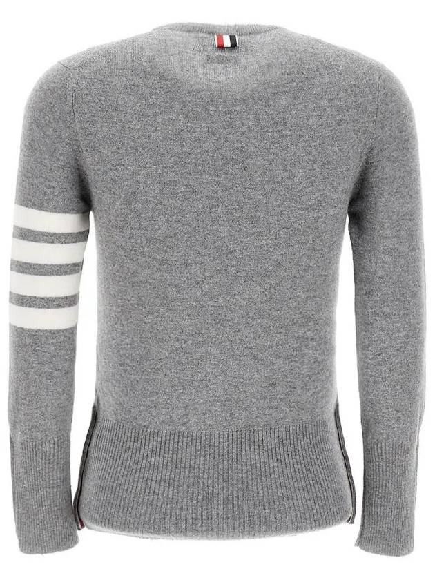 4-Bar Milano Stitch Crew Neck Knit Top Light Grey - THOM BROWNE - BALAAN 4