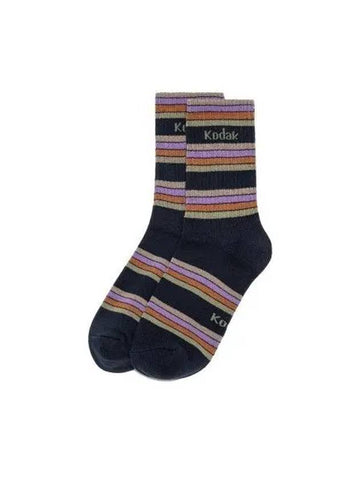 KODAK Stripe Logo Socks NAVY - KODO - BALAAN 1