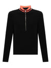 Men's High Neck Zip Up Knit Top Black - MONCLER - BALAAN 1