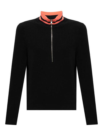 Men's High Neck Zip Up Knit Top Black - MONCLER - BALAAN 1