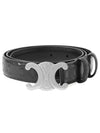 Triomphe Buckle Leather Belt Black - CELINE - BALAAN 2