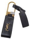 Tiny Cassandre Keyholder in Smooth Leather Black - SAINT LAURENT - BALAAN 9