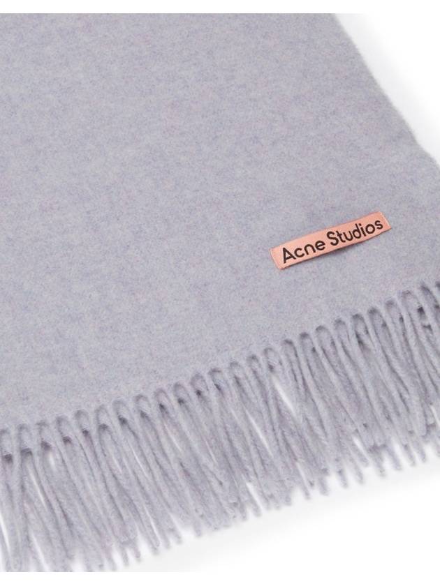 Logo Wool Fringe Muffler Powder Blue Melange - ACNE STUDIOS - BALAAN 4