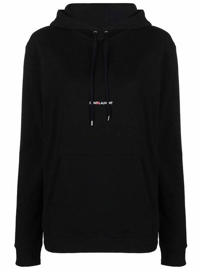 Signature Logo Hooded Top Black - SAINT LAURENT - BALAAN 2