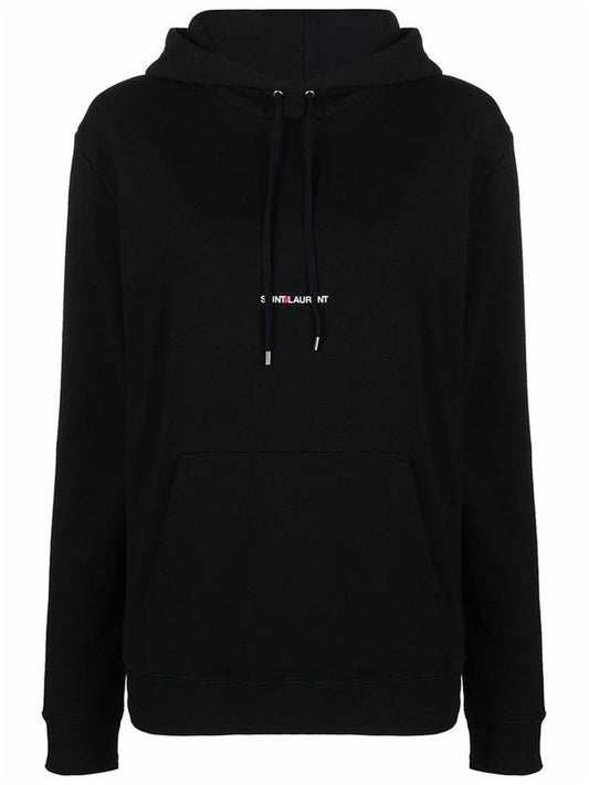 Signature Logo Hooded Top Black - SAINT LAURENT - BALAAN 2