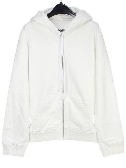 Logo Cotton Zip-Up Hoodie White - MAISON MARGIELA - BALAAN 2