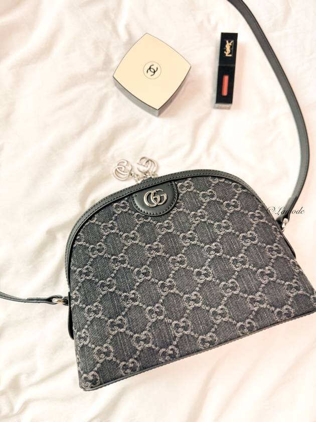 Small Denim GG Ophidia Shoulder Bag Black Grey - GUCCI - BALAAN 4