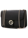 GG Interlocking Chain Medium Shoulder Bag Black - GUCCI - BALAAN 3