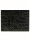 Classic Logo Crocodile Card Wallet Black - SAINT LAURENT - BALAAN 5