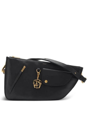 Shield Twin Leather Shoulder Bag Black - BURBERRY - BALAAN 1