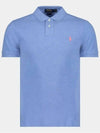 Embroidered Logo Slim Fit Short Sleeve Polo Shirt Blue - POLO RALPH LAUREN - BALAAN.