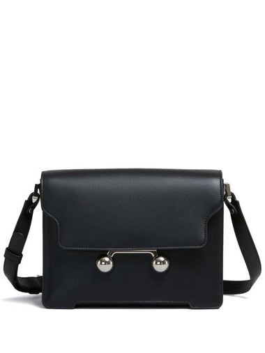 Trunkaroo Leather Medium Shoulder Bag Black - MARNI - BALAAN 1