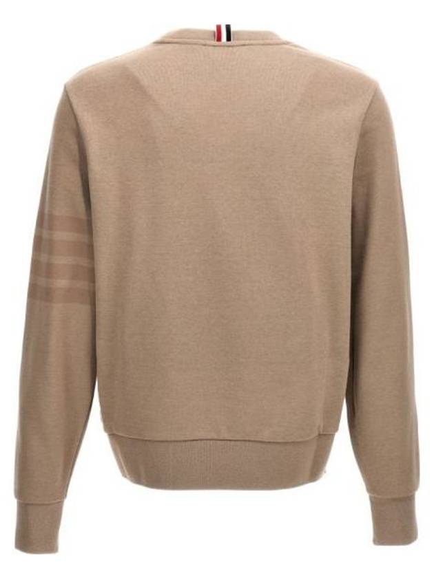 Classic Loopback Tonal 4 Bar Crewneck Knit Top Beige - THOM BROWNE - BALAAN 3