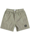 Men's Logo Patch Nylon Swim Shorts Light Green - STONE ISLAND - BALAAN.