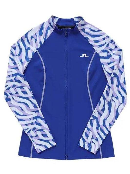 June Print Zebra Mid Layer Zip-Up Jacket Blue - J.LINDEBERG - BALAAN 2