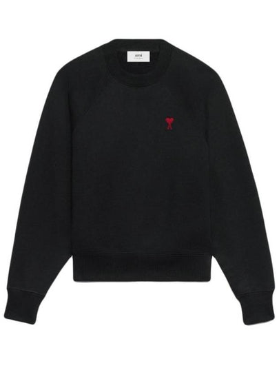 Small Heart Logo Sweatshirt Black - AMI - BALAAN 2