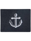 Pebble Grain Anchor Card Wallet Navy - THOM BROWNE - BALAAN 4