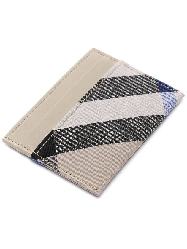 Checked Leather Card Wallet Beige - BURBERRY - BALAAN 6