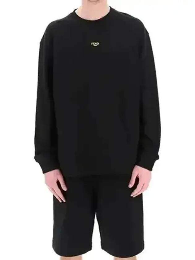Small Logo Sweatshirt Black - FENDI - BALAAN 3