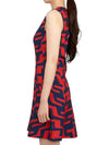 Jasmin Print Short Dress Bridge Swirl Red - J.LINDEBERG - BALAAN 4