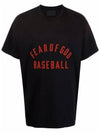 Baseball Red Logo Short Sleeve T-Shirt Black - FEAR OF GOD - BALAAN.