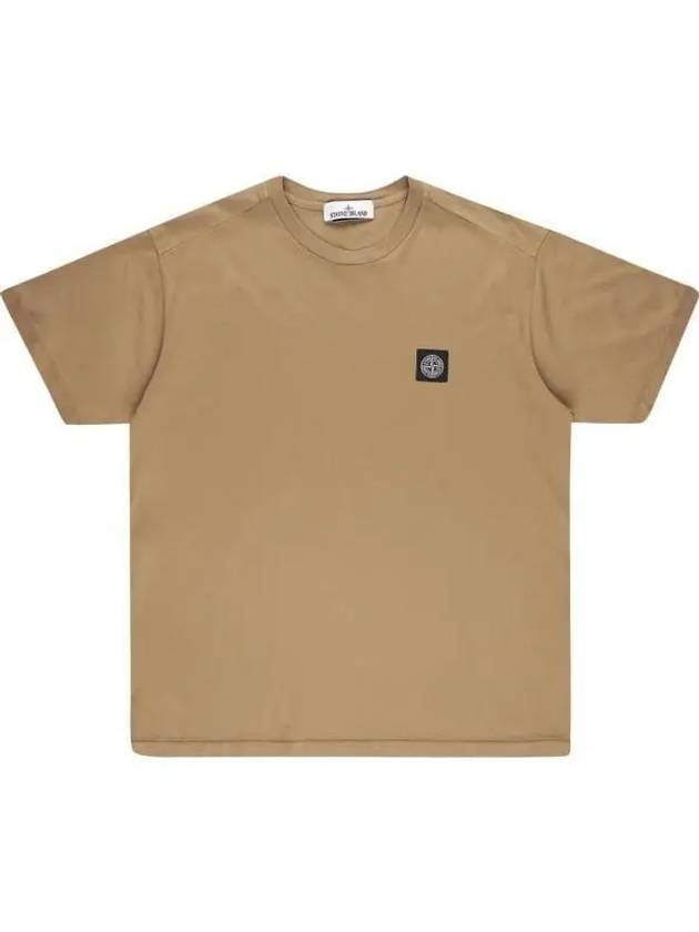 Logo Patch Cotton Short Sleeve T-Shirt Dark Beige - STONE ISLAND - BALAAN 2