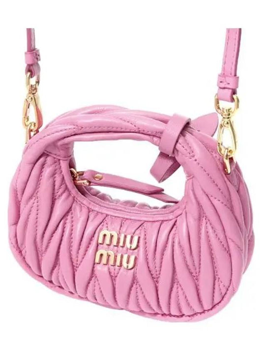 Wander Materasse Nappa Leather Micro Hobo Bag Women s Crossbody - MIU MIU - BALAAN 1