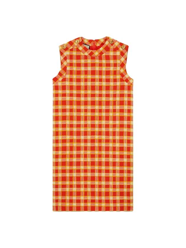 checkered tweed tunic midi dress orange - GUCCI - BALAAN 1