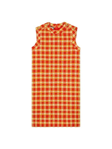 checkered tweed tunic midi dress orange - GUCCI - BALAAN 1