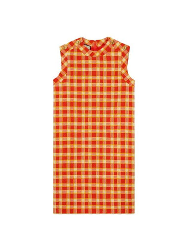 checkered tweed tunic midi dress orange - GUCCI - BALAAN 1