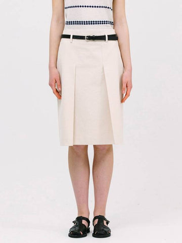 Low Belted A-Line Skirt Ecru - JUN BY JUN K - BALAAN 1