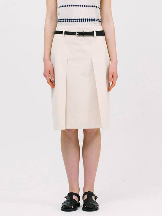 Low Belted A-Line Skirt Ecru - JUN BY JUN K - BALAAN 2