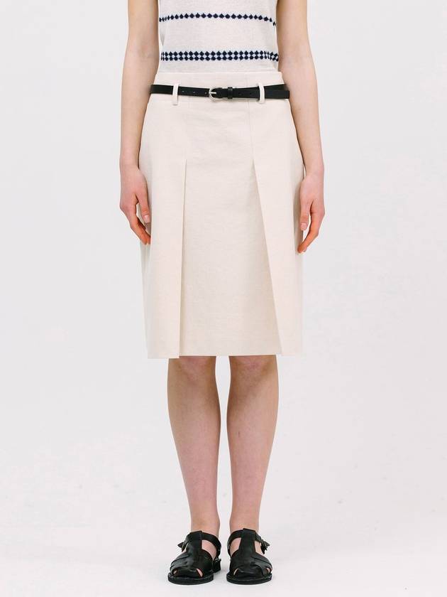 Low Belted A-Line Skirt Ecru - JUN BY JUN K - BALAAN 2