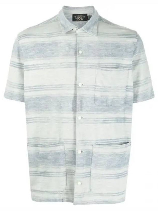 Indigo Striped Jersey Short Sleeves Shirt Blue - POLO RALPH LAUREN - BALAAN 2