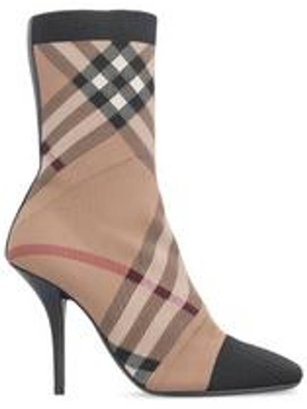 Knit Check Socks Middle Boots Brown - BURBERRY - BALAAN 2