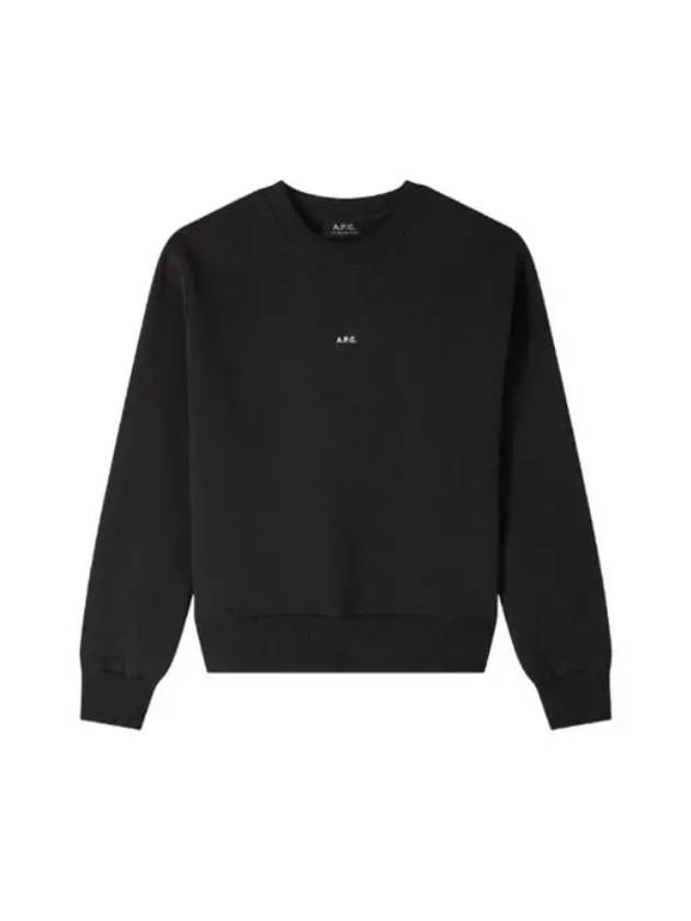 Boxy Micro Logo Sweatshirt Black - A.P.C. - BALAAN 2