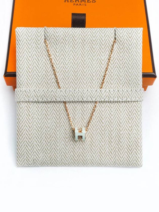 Mini Pop H Pendant Necklace Rose Gold - HERMES - BALAAN 2