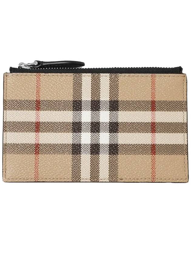 Check Zipper Card Wallet Beige - BURBERRY - BALAAN 2