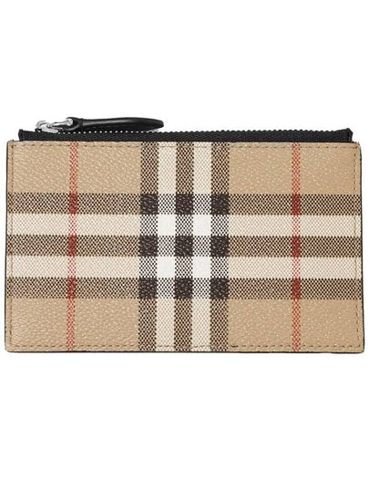 Check Zipper Card Wallet Beige - BURBERRY - BALAAN 2